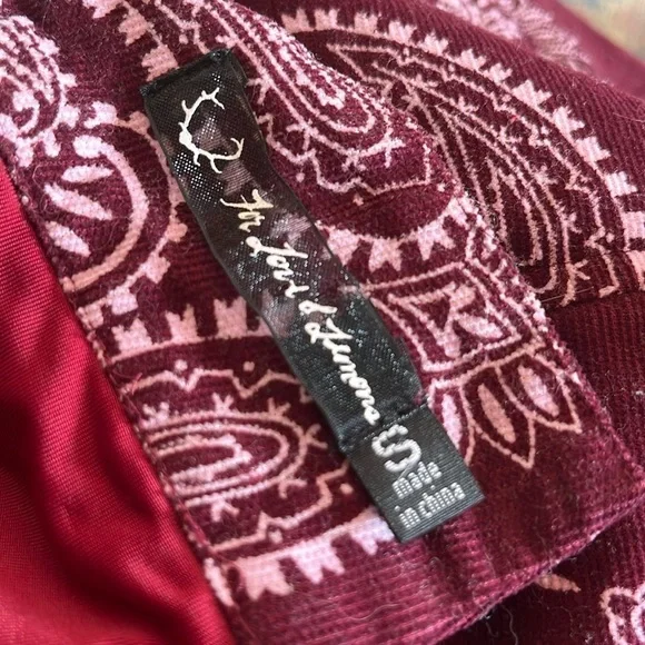 For Love & Lemons Paisley razorback Corduroy Whimsigoth Mini Dress boho Bandana - Picture 5 of 6